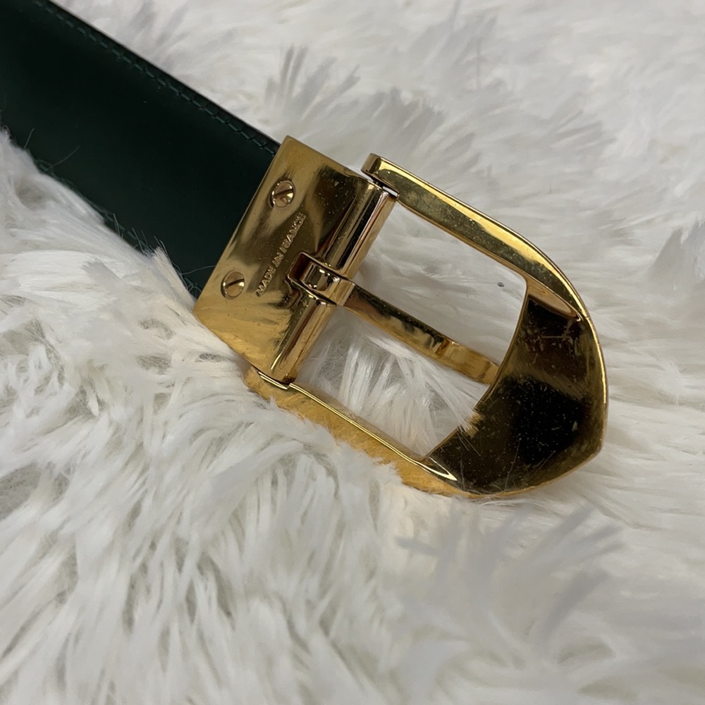 LOUIS VUITTON TAIGA  BELT GREEN CT0945 size 85/34 - Picture 6 of 10